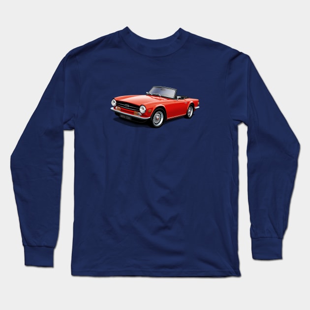 Triumph TR6 in red Long Sleeve T-Shirt by candcretro